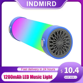 1200 мАч Светодиодная музыкальная подсветка RGB Красочная USB зарядка Аварийная лампа Ламповые колонки Беспроводная Bluetooth-совместимость 5.0 для обеденного бара