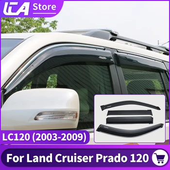 Для Toyota Land Cruiser Prado 120 2003-2009 Вентиляционный козырек на окнах Дефлектор потока LC120 FJ120 Внешние аксессуары Тюнинг обвеса