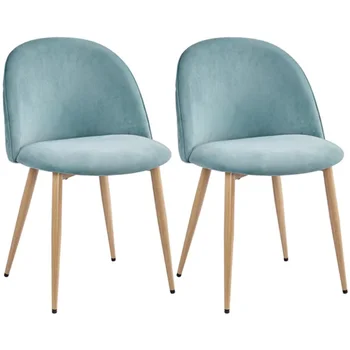 Обеденные стулья BOUSSAC Velvet с деревянными ножками, комплект из 2-х, Aqua