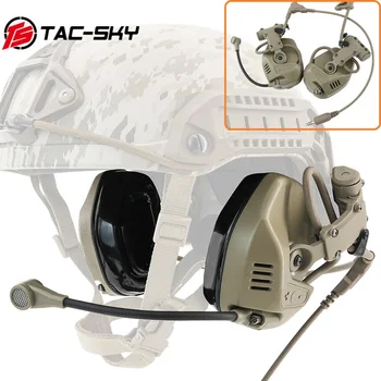 Тактическая гарнитура TAC-SKY Коммуникационная гарнитура RAC Наушники для страйкбола с шумоподавлением с адаптером Tactical ARC Rail Fast Helme