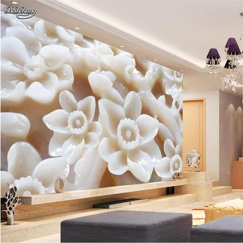 beibehang 3D фотообои Сливовый рельеф романтический диван для спальни Фарфоровый цветок ветра 3D большие настенные обои Современная живопись
