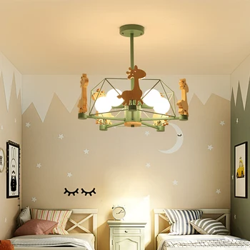 Креативные Светильники для детской комнаты, Лампа для спальни, Деревянная Подвесная лампа для столовой, Мультяшная лампа для кабинета, Скандинавские подвесные светильники