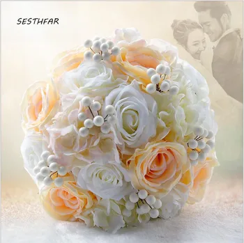 Невесты Букеты подружек невесты Цветы Свадебный букет Bouquet De Mariage Искусственные свадебные букеты SPH059
