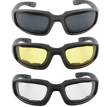 Очки для езды на мотоцикле, защитные очки, пластиковые Пылезащитные ветрозащитные Мотоциклетные солнцезащитные очки с прозрачными серо-желтыми линзами