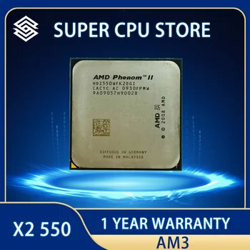 Для AMD Phenom II X2 550 Двухъядерный процессор с частотой 3,1 ГГц HDZ550WFK2DGI/HDX550WFK2DGM Socket AM3