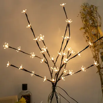 Светильники в виде ветвей ивы для Рождественской вечеринки, Свадебного украшения дома, 20 светодиодов 73 см, имитация светодиодных светильников в виде ветвей орхидеи, настольная лампа в виде дерева