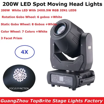 Точечный луч Движущихся головных фонарей 200 Вт LED Moving Head Gobo Lights С 24шт шариками RGB Мощностью 0,5 Вт Профессиональное оборудование Dj luzes