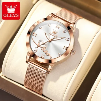 Лучшие коммерческие брендовые женские часы Элегантные Оригинальные кварцевые женские наручные часы из нержавеющей стали, водонепроницаемые светящиеся стрелки, новинка для девочек