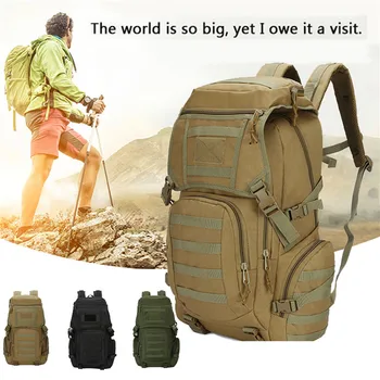 Военный тактический рюкзак для кемпинга, пешего туризма, армейский рюкзак для рыбалки на открытом воздухе, спортивной охоты, скалолазания, водонепроницаемая сумка около 50 л