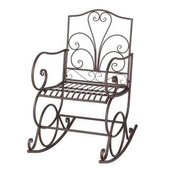 592 Artisasset Элегантное железное кресло-качалка для отдыха на открытом воздухе, краска 5 стилей для парка, сада, террасы, патио