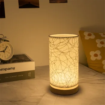 2022 Новый светодиодный тканевый абажур, настольная лампа, современное минималистичное домашнее настольное украшение для спальни, современная настольная лампа