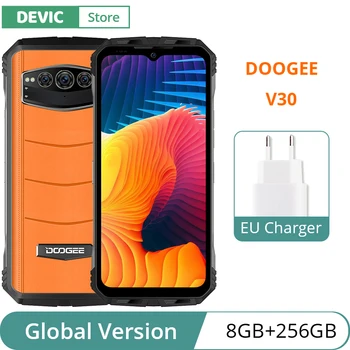 Глобальная Версия DOOGEE V30 5G с двумя Динамиками, Яркость смартфона 900 66 Вт, Быстрая Зарядка Аккумулятора 10800 мАч, 120 Гц, Дисплей 108 Мп, Камера