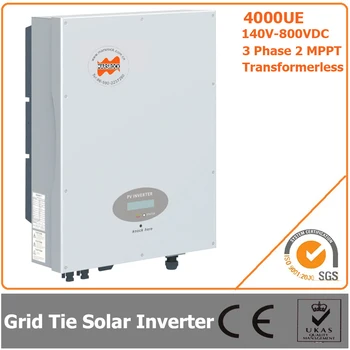 Трехфазный бестрансформаторный инвертор солнечной сети мощностью 4000 Вт 140В-800В постоянного тока с одобрениями CE RoHS
