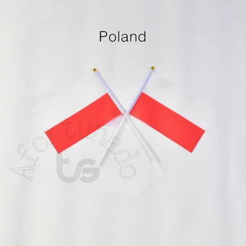 Польша 14*21 см 10 шт. флаг, баннер, размахивающий руками флаг, национальный флаг для встречи, парада, вечеринки.Подвешивание, украшение