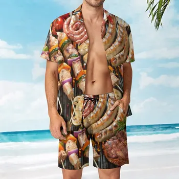Костюм из 2 предметов для барбекю и сосисок, высококачественный мужской пляжный костюм Премиум-класса для отдыха, Размер США
