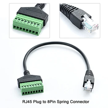 1 шт. разъем RJ45 Ethernet к 8-контактному AV-терминалу Винтовой адаптер Конвертер Блок Штекерный кабель