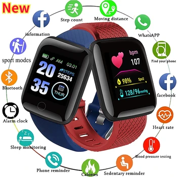 Смарт-часы для мужчин и женщин IP67 Водонепроницаемые спортивные часы для iPhone Xiaomi Samsung Huawei Heart Rate Bluetooth Smartwatch