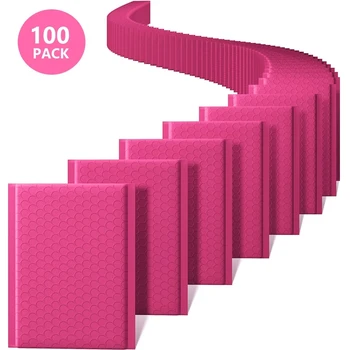 Новый 100 шт розовый почтовый пакет с пузырьковой подкладкой, почтовые конверты с пузырьковой подкладкой, почтовый пакет Poly для упаковки, самоуплотняющийся пакет для доставки, пузырчатая прокладка