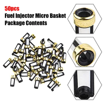 50X Универсальный автомобильный топливный инжектор Micro Basket Filter для комплекта для ремонта инжектора ASNU03C 6x3x12 мм Автомобильные Аксессуары