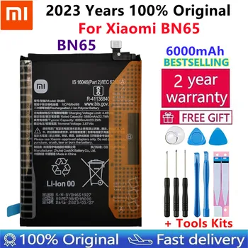 100% Оригинальный Новый Высококачественный Сменный Аккумулятор BN65 Для Xiaomi BN65 Аккумуляторная Батарея Телефона 6000 мАч Bateria