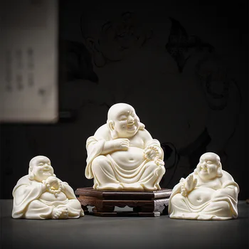 Креативная керамическая статуя Счастливого Будды Майтрейи, орнамент в китайском стиле, украшение дома, гостиной, крыльца, статуя смеющегося Будды