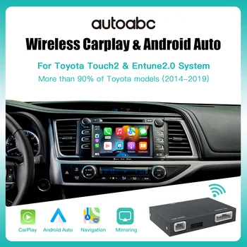 AUTOABC Беспроводной Apple Carplay Android Auto Для Toyota RAV4 Corolla Tacoma Camry CHR Tundra Highlander 4Runner мультимедийное декодирование