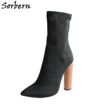 Женские ботильоны Sorbern с растянутым носком на очень высоком круглом каблуке, обувь с острым носком, обувь для девочек, осенние ботинки на заказ, женские ботинки
