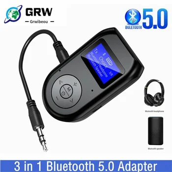 Grwibeou Bluetooth 5,0 Передатчик Приемник 3 в 1 Беспроводной Bluetooth V5.0 Адаптер с экраном дисплея Аудиоадаптер с низкой задержкой