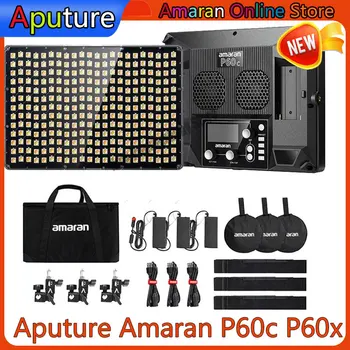 Aputure Amaran P60c P60x Светодиодный Светильник Для Фотосъемки RGB 2500 K-7500 K Профессиональный Светильник для съемки короткого Видео Tiktok на внешней панели