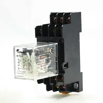 Катушка переменного тока 100 В 3PDT 11 Контактов Электромагнитное силовое реле 5A 250VAC/28VDC с Базой Бесплатная доставка