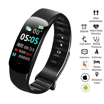 2023 Новые Смарт-часы C1 Plus Для Мужчин И Женщин с Bluetooth для Подсчета шагов, Спортивный браслет, Фитнес-трекер, Пульсометр, Кровяное давление, Сон