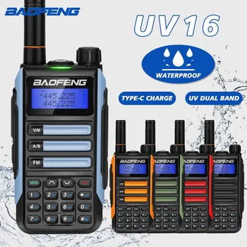 Baofeng UV-16 Plus Портативная рация 10 Вт Двухдиапазонный УКВ Двухстороннее радио Водонепроницаемый Портативный Радиолюбитель CB Радиостанция UV5R Трансивер