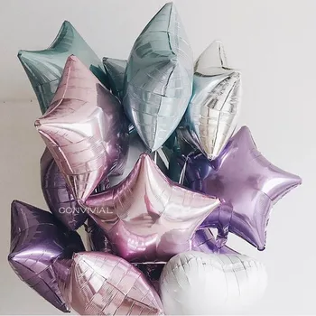 5PCS Baby Shower 18-дюймовые розовые белые звездные гелиевые воздушные шары из фольги Для Девочек С Днем Рождения, праздничные принадлежности для 1-й вечеринки, воздушный шар для украшения