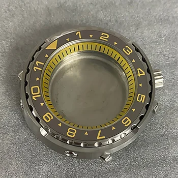 45 мм Мужские часы для Дайвинга, корпус, двухцветный безель, Желтое внутреннее кольцо для механизма NH35/NH36, Классический Корпус для часов Can