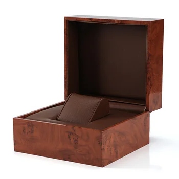 Новый Ящик для хранения часов из массива Дерева С коричневым Волнистым Рисунком, Роскошный Деревянный Дисплей для часов, Пылезащитный Органайзер, Подарочные Упаковочные Коробки