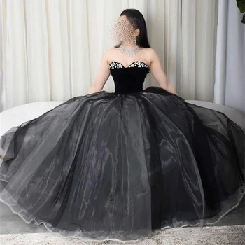 Prom Dress Sexy Sweetheart Ball Gown Strapless Quinceanera Dresses Empire Organza Formal Evening Gowns вечернее платье люкс 2023