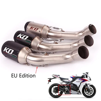 Выхлопная труба мотоцикла из нержавеющей стали, среднее соединение, глушитель, Escape No DB Killer, слипоны для Honda CBR1000RR 2008-16