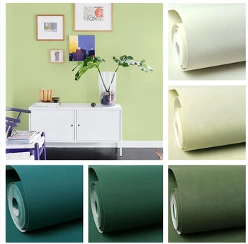 Современные обои серии Green в скандинавском стиле для дома, однотонные матовые текстурированные обои для стен, обои для спальни, гостиной