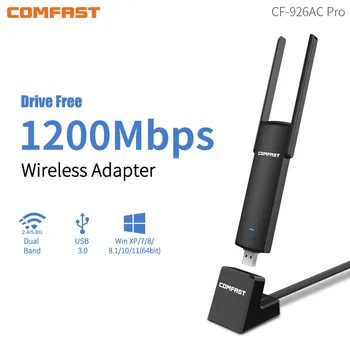 WiFi USB3.0 Адаптер 1200 Мбит/с, Двухдиапазонный MT7612U, Антенна Wi Fi, ключ для Windows/Linux,Настольный компьютер/Ноутбук/ПК, Беспроводной приемник